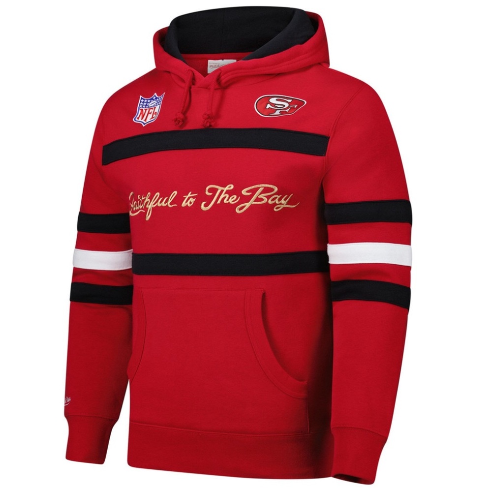Mens Mitchell & Ness NFL HEAD COACH HOODIE VINTAGE LOGO 49ERS NWT